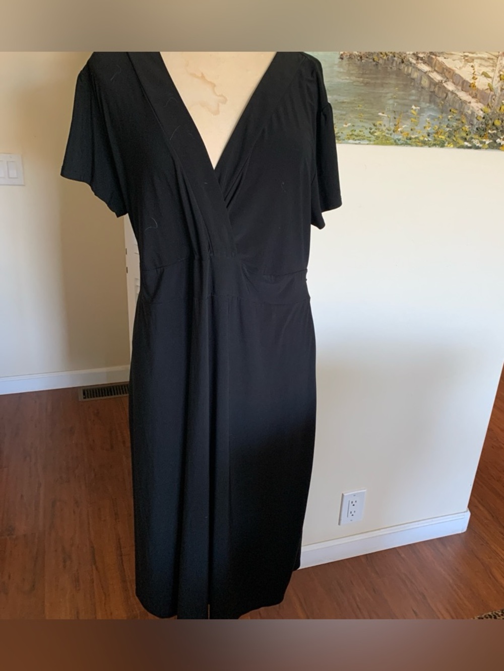 Mossimo Supply Co. size 2X Black V-Neck Midi plus size  Dress, with back tie